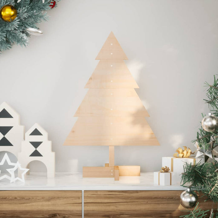 Albero di Natale Decorativo in Legno 70 cm in Legno Massello 4019699