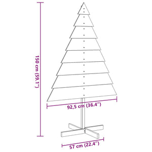 Albero di Natale Decorativo in Legno 150 cm in Legno Massello 4019701