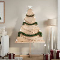 Albero di Natale Decorativo in Legno 150 cm in Legno Massello 4019701