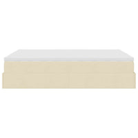 Struttura Letto Pouf con Materasso Crema 140x190 cm in Tessuto 3311111