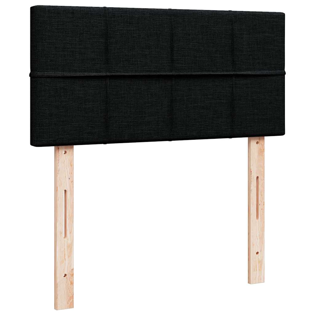 Struttura Letto Pouf con Materasso Nero 80x200 cm in Tessuto 3311416