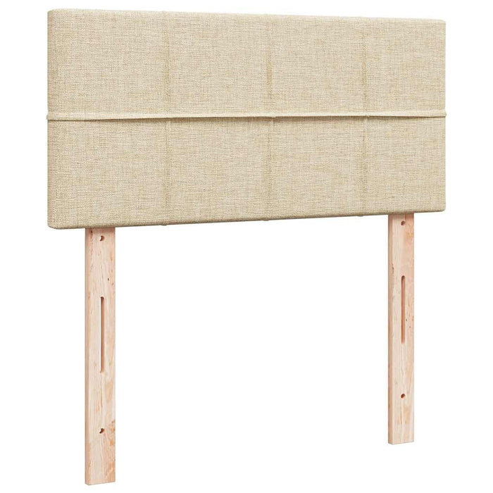 Struttura Letto Pouf con Materasso Crema 80x200 cm in Tessuto 3311419