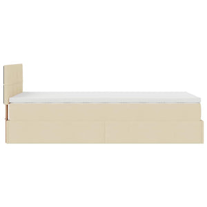 Struttura Letto Pouf con Materasso Crema 80x200 cm in Tessuto 3311419