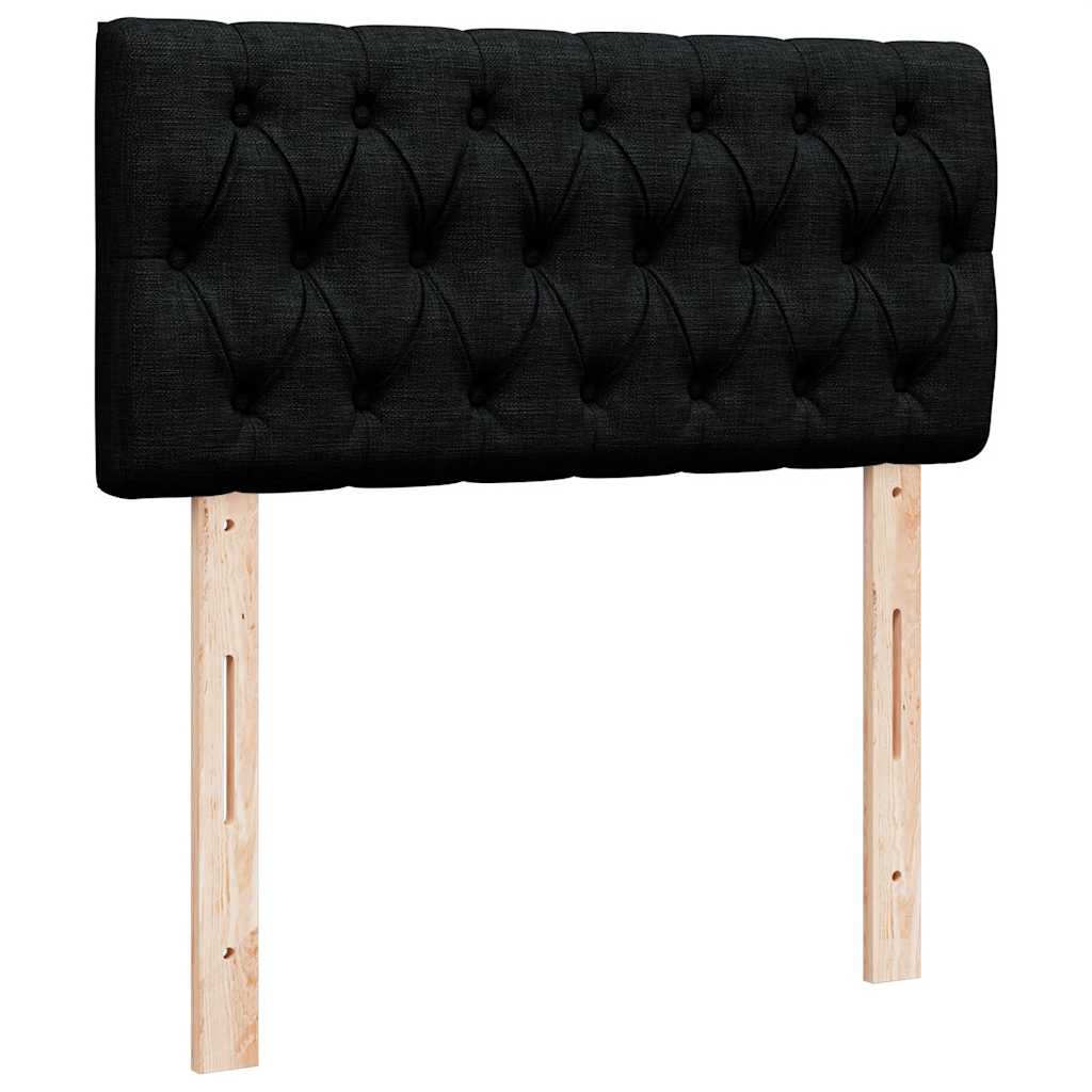 Struttura Letto Pouf con Materasso Nero 80x200 cm in Tessuto 3311499