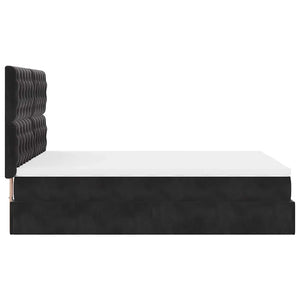 Struttura Letto Pouf con Materassi Nero 140x190 cm in Velluto 3314392