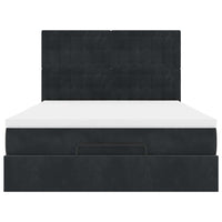 Struttura Letto Pouf con Materassi Nero 140x190 cm in Velluto 3314464