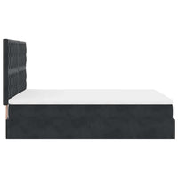 Struttura Letto Pouf con Materassi Nero 140x190 cm in Velluto 3314464