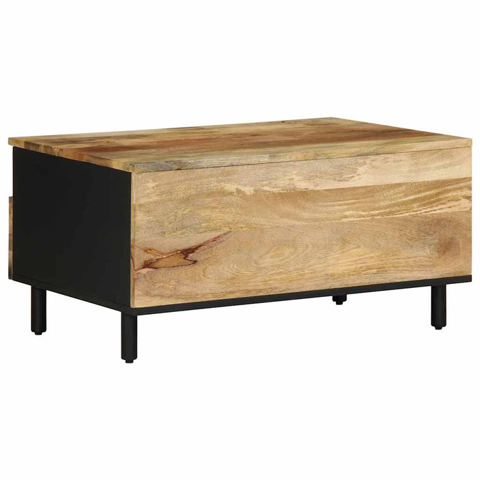 Tavolino da Salotto Nero 80x54x40cm Legno Massello Mango Grezzo 4018641