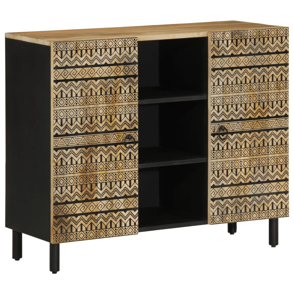 Credenza 90x33,5x75 cm in Legno Massello di Mango Grezzo 4018656