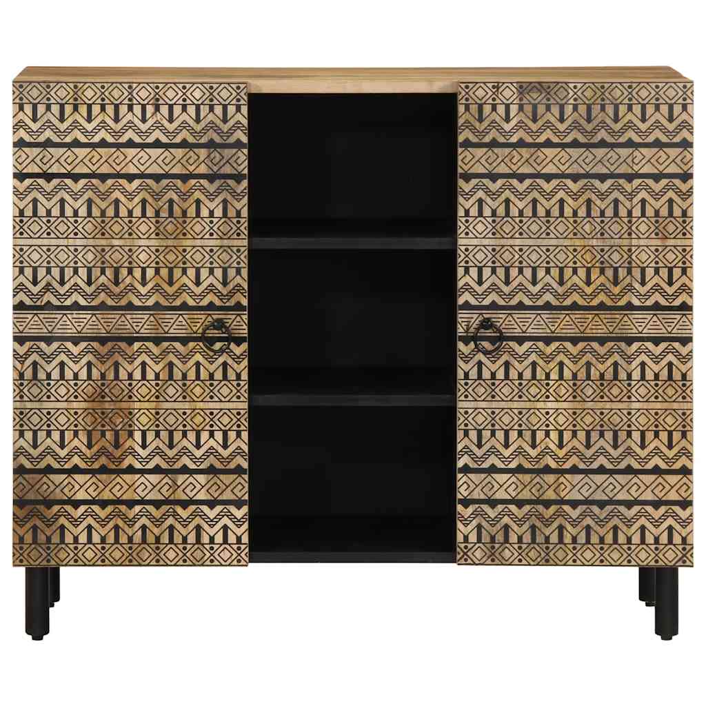 Credenza 90x33,5x75 cm in Legno Massello di Mango Grezzo 4018656