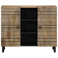 Credenza 90x33,5x75 cm in Legno Massello di Mango Grezzo 4018656