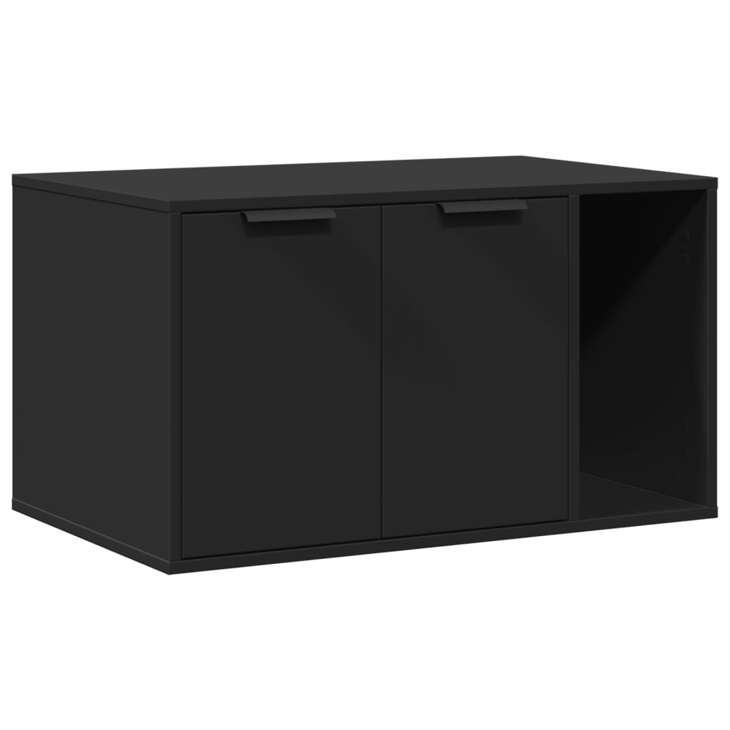 Recinto per Lettiera per Gatti Nero 80x50x45 cm in Truciolato 857734