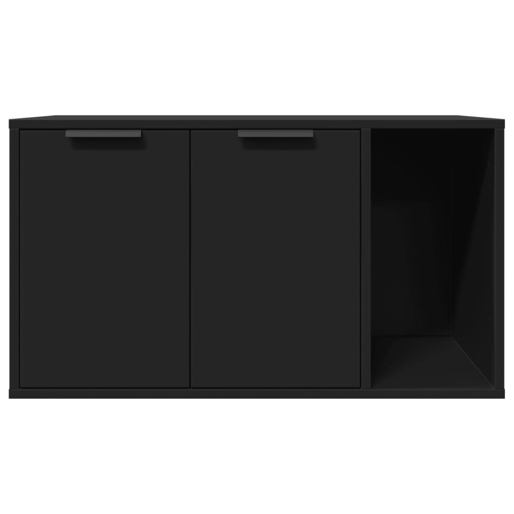 Recinto per Lettiera per Gatti Nero 80x50x45 cm in Truciolato 857734