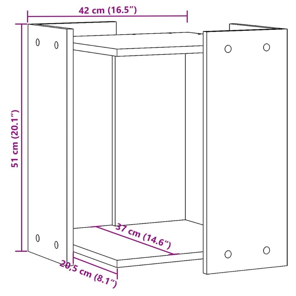 Recinto Lettiera Rovere Artigianale 42x42x51 cm in Truciolato 857750