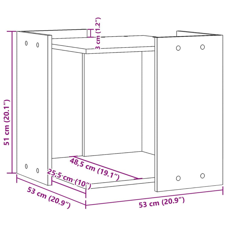 Recinto per Lettiera per Gatti Nero 53x53x51 cm in Truciolato 857752