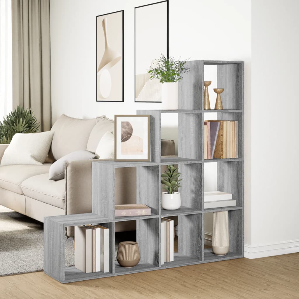 Libreria 4 Ripiani Grigio Sonoma 131,5x29x131,5 cm Truciolato 857972