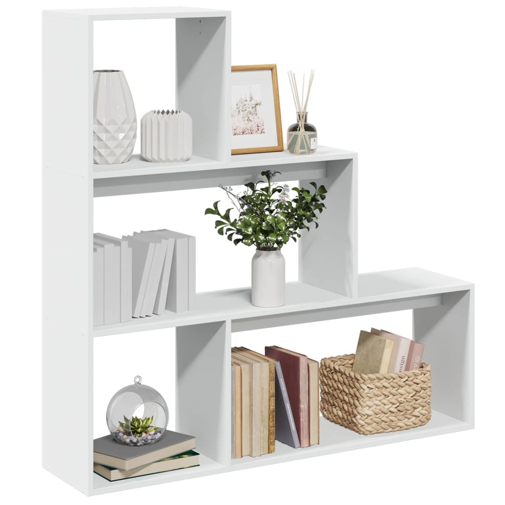 Libreria Divisorio 3 Ripiani Bianca 123x29x123 cm in Truciolato 857985