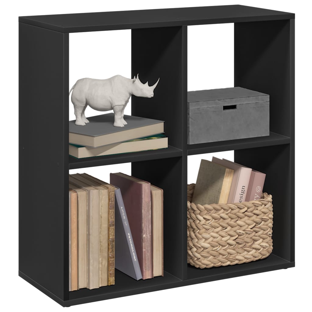 Libreria Divisorio Nera 69,5x29x69,5 cm in Truciolato 858004