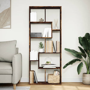 Libreria Divisorio Rovere Fumo 67x25x161,5 cm in Truciolato 858079