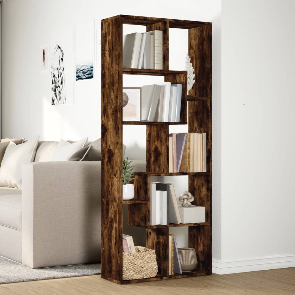 Libreria Divisorio Rovere Fumo 67x25x161,5 cm in Truciolato 858079