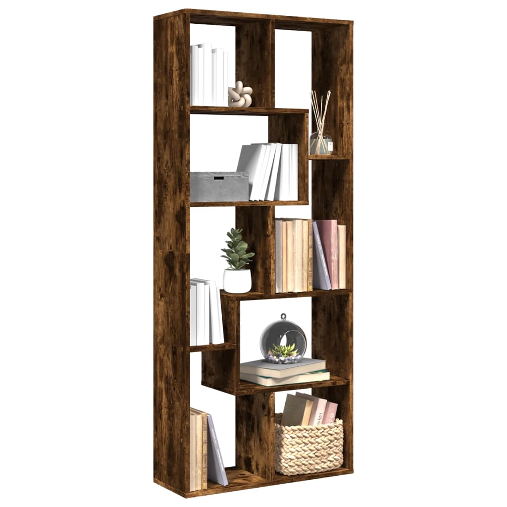 Libreria Divisorio Rovere Fumo 67x25x161,5 cm in Truciolato 858079