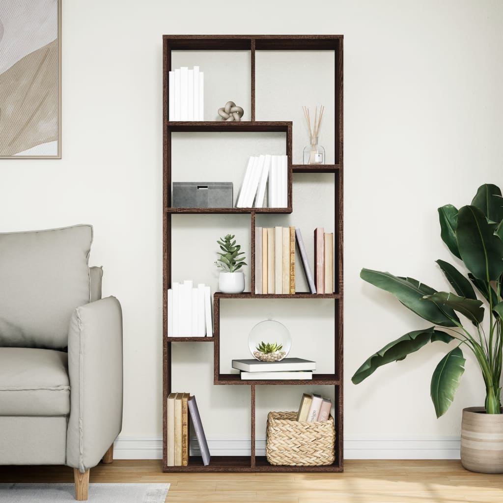 Libreria Divisorio Rovere Marrone 67x25x161,5 cm in Truciolato 858081