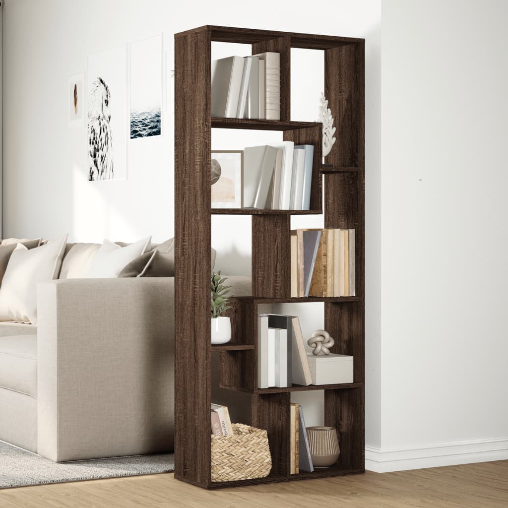 Libreria Divisorio Rovere Marrone 67x25x161,5 cm in Truciolato 858081