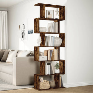 Libreria 6 Ripiani Rovere Fumo 70x24x193 cm in Truciolato 858088