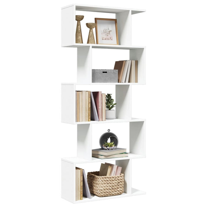 Libreria Divisorio 5 Ripiani Bianca 70x24x161 cm in Truciolato 858093