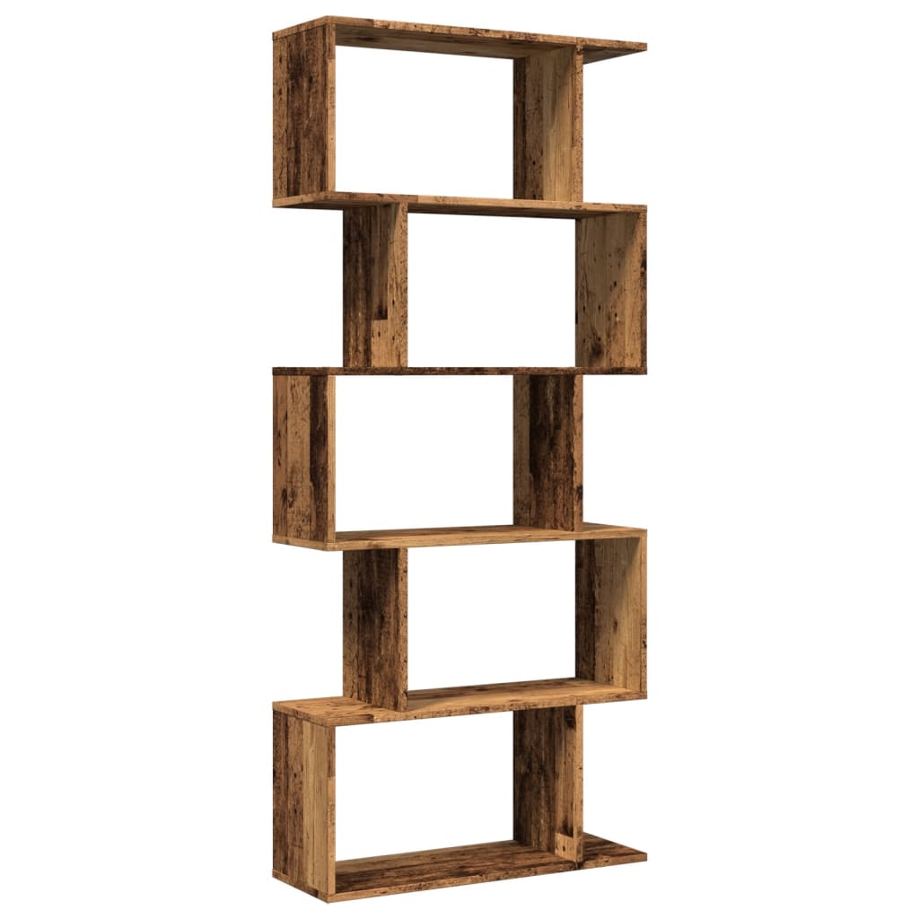 Libreria Divisorio 5Ripiani Legno Antico 70x24x161cm Truciolato 858100