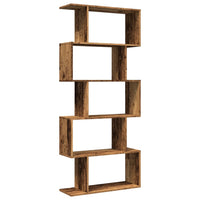 Libreria Divisorio 5Ripiani Legno Antico 70x24x161cm Truciolato 858100