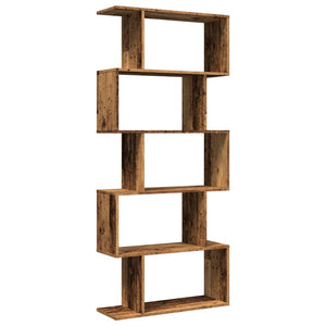 Libreria Divisorio 5Ripiani Legno Antico 70x24x161cm Truciolato 858100