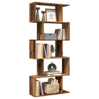 Libreria Divisorio 5Ripiani Legno Antico 70x24x161cm Truciolato 858100