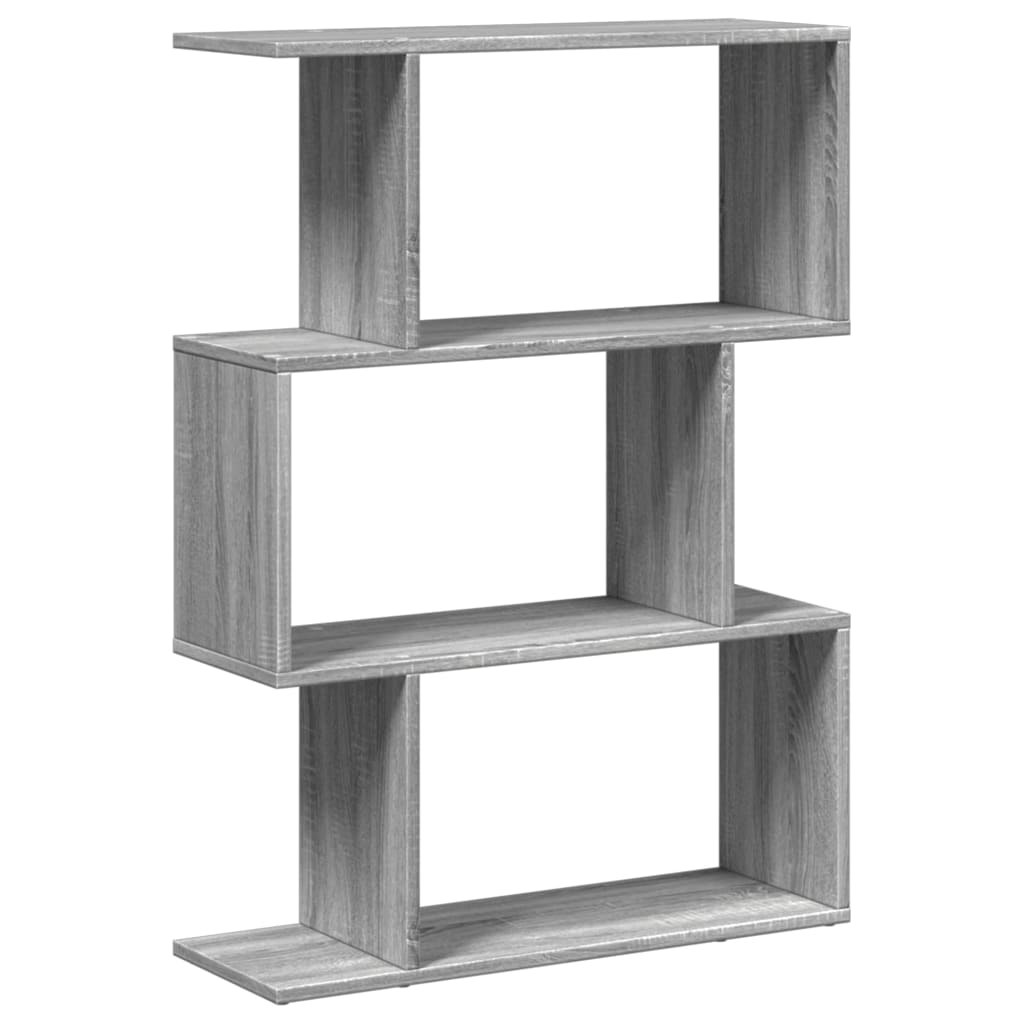 Libreria Divisorio 3Piani Grigio Sonoma 70x24x97 cm Truciolato 858116