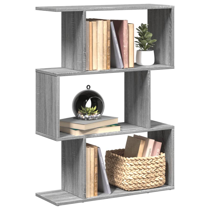 Libreria Divisorio 3Piani Grigio Sonoma 70x24x97 cm Truciolato 858116