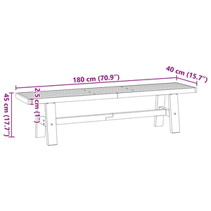 Panca Pranzo NOAIN Gambe a Forma A 180x40x45 cm Legno Massello 4100048