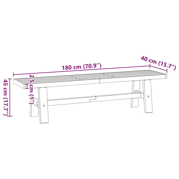 Panca Pranzo NOAIN Gambe a Forma A 180x40x45 cm Legno Massello 4100048