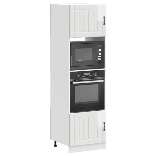 Armadi Forno 2 pz Kalmar Bianchi Lucido in Legno Multistrato 3315043