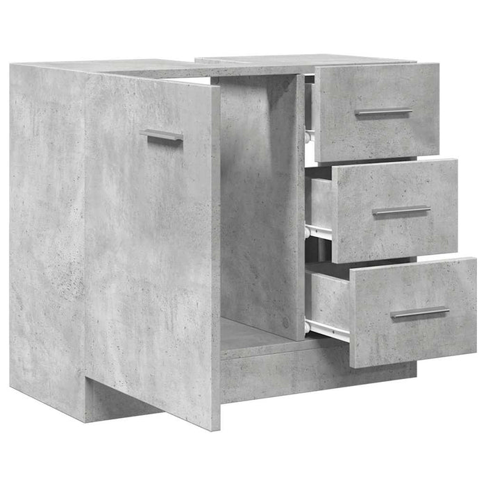 Mobile Sottolavabo Grigio Cemento 63x30x54 cm Legno Multistrato 858318