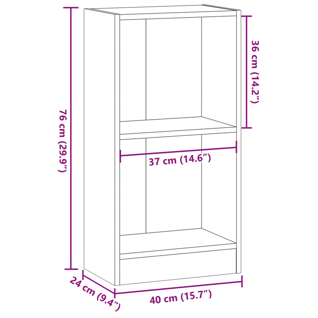 Libreria Rovere Artigianale 40x24x76 cm in Truciolato 857773