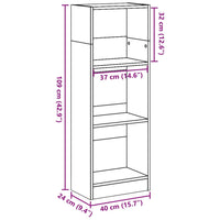 Libreria Nera 40x24x109 cm in Truciolato 857775