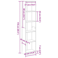 Libreria Bianca 40x24x176 cm in Legno Multistrato 857792