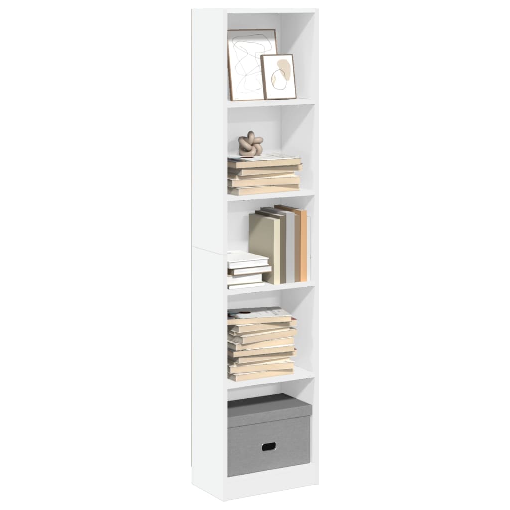 Libreria Bianca 40x24x176 cm in Legno Multistrato 857792