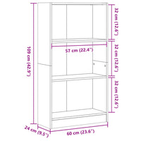 Libreria Grigio Cemento 60x24x109 cm in Truciolato 857806