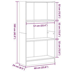 Libreria Grigio Cemento 60x24x109 cm in Truciolato 857806