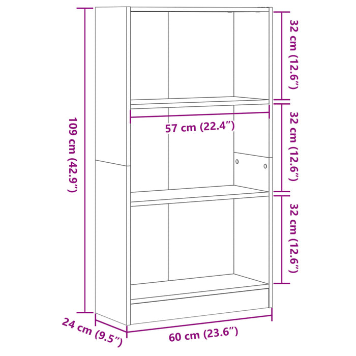 Libreria Rovere Fumo 60x24x109 cm in Truciolato 857807