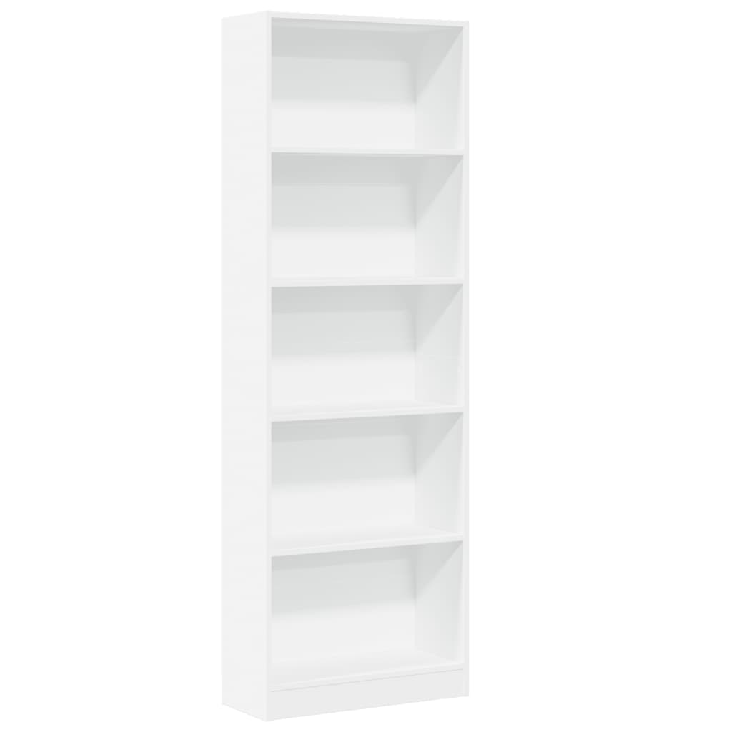 Libreria Bianca 60x24x176 cm in Legno Multistrato 857821