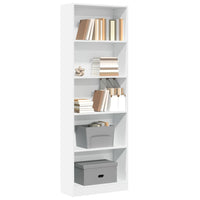 Libreria Bianca 60x24x176 cm in Legno Multistrato 857821