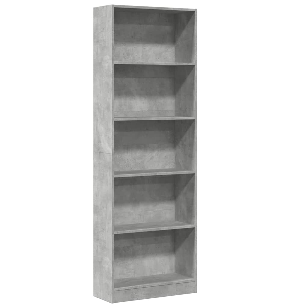 Libreria Grigio Cemento 60x24x176 cm in Legno Multistrato 857824