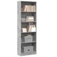 Libreria Grigio Cemento 60x24x176 cm in Legno Multistrato 857824